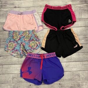 Bundle of 5 Athletics Shorts Under Armour Reebok Puma Champion Size Medium 7/8